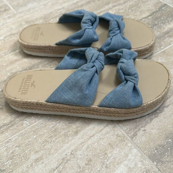 Hollister denim knotted slides – size 7 - Picture 4 of 5